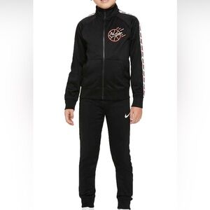 Nike Jogger Sweat Suit 2 Pc Outfit 3T Black Orange Accent Basketball Logo NWT
